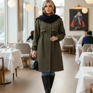 🍁 بارانی  سایزبزرگ مدل لاوین