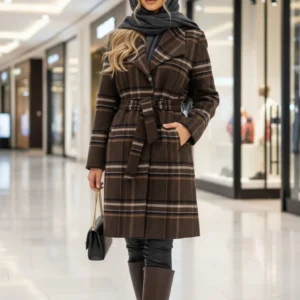 👗 پالتو یقه آمریکایی مدل مهلا