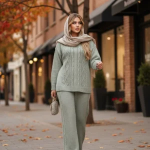 😍 ست مانتو شلوار بافت مدل ماری