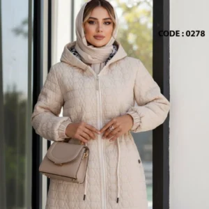 کاپشن سایزبزرگ کلاهدار امبوردی کد 0278