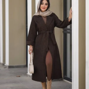 مانتو مخمل پاییزه مدل بارانا 