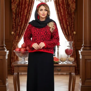 ست بافت  رویه  و دامن مدل نیلماه