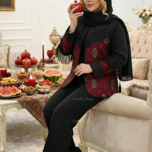 ست کت شلوار  یلدایی مدل شقایق🍂