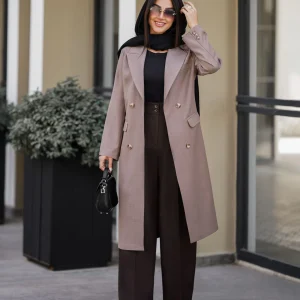 👗 مانتو یقه بلیزری مدل نادیا