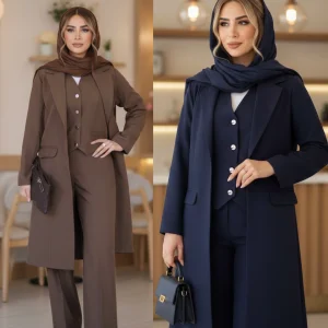 👗سه تیکه بزیاق بلند مدل دلا👗  🔢 کد 1266