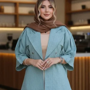 کت یقه انگلیسی پشت پیلی دار مدل ژامک