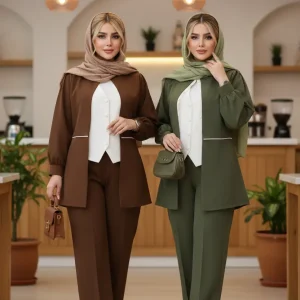 ✨ ست سه‌تکه کت، جلیقه و شلوار مدل تیارا
