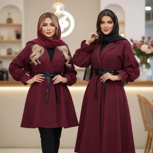 مانتو کمر چرم مدل تیدا کوتاه و بلند