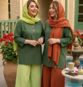 ست الیاف طبیعی رویه و شلوار
