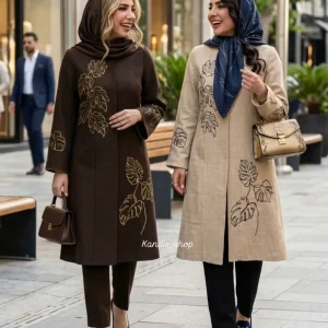 مانتو بلند گلدوزی سایزبزرگ مدل نیاز