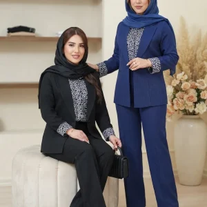 ست سه تکه زنانه شانتون لوئیز مدل باوان | کت، شومیز و شلوار سایز 36 تا 46