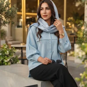 شومیز زنانه صوفیا طرح دار مدل کاتیا | شومیز یقه مردانه سایز 38 تا 48