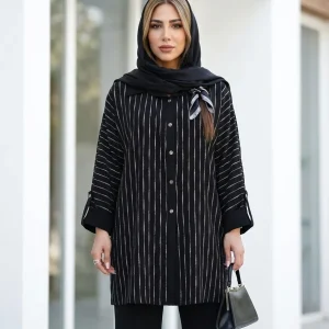 مانتو زنانه ویسکوز نخی سایز بزرگ  مدل نگار | مانتو تابستانی خنک