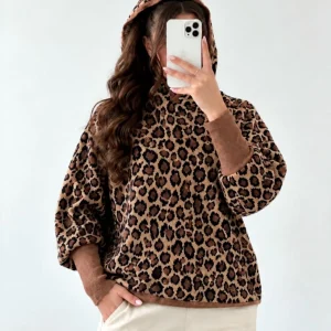 هودی کلاهدار پلنگی🐆( مدل الناز